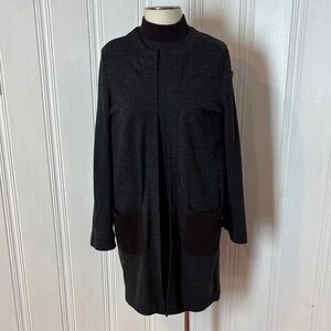 PAULE KA Charcoal Dress & Cardigan Set Wool Blend Made in France, Size Small